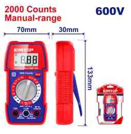 Digital Multimeter TRMS 2000 Counts with Backlight and Flash Light